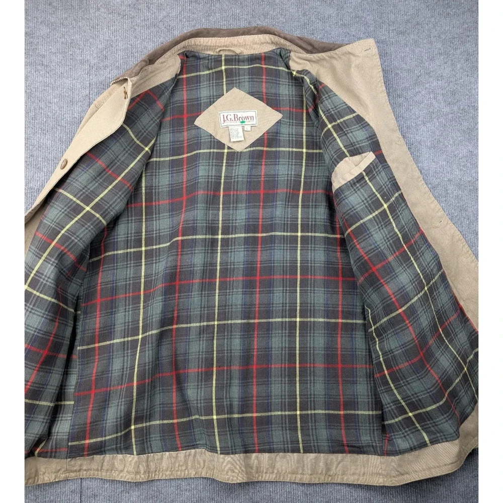 JG Brown Chore Coat Mens Large Flannel Lined Work Wear Equestrian Field Barn